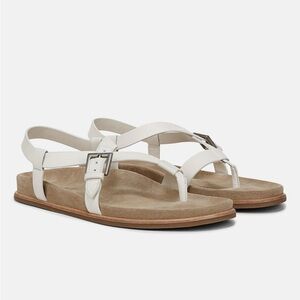 New Vince Franca Strappy Leather Sandal in white Size: 6